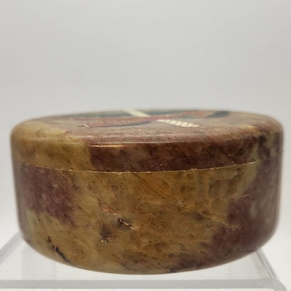 Vintage Merry Go Round Carousel Horse Soapstone Trinket Box Hand Painted India - Picture 5 of 5